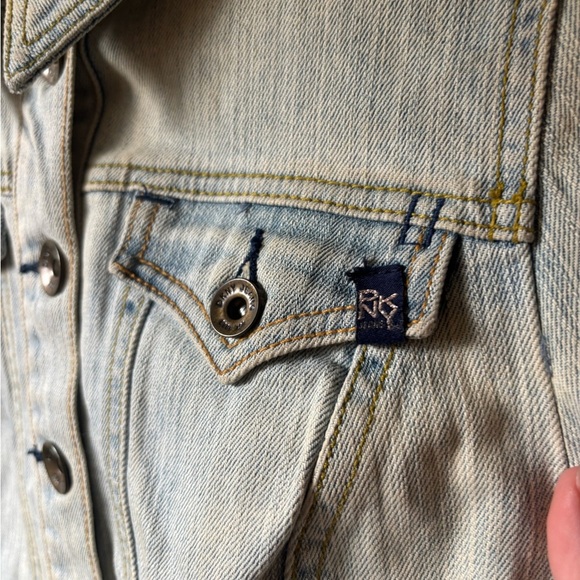 DKNY Light Blue Cropped Jean Jacket - Picture 4 of 10